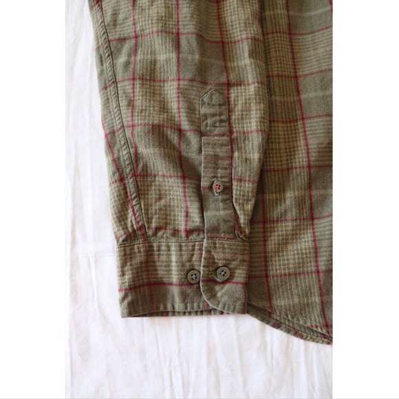 St. John's Bay Plaid Flannel Shirt Green Size L - Picture 4 of 6